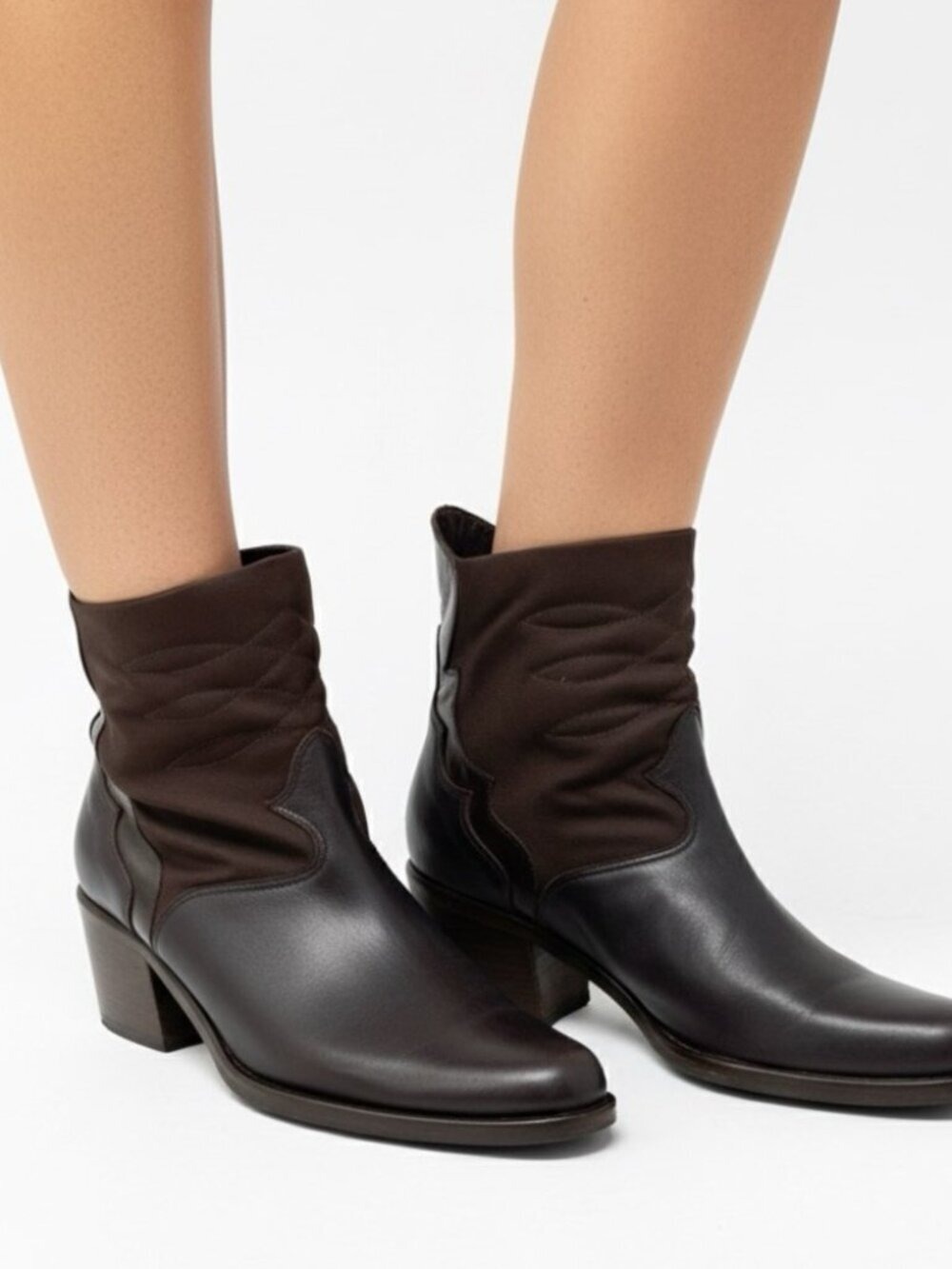 * Vintage Arnold Churgin Brown Leather Western Ankle Boots Size 5.5/ 35.5